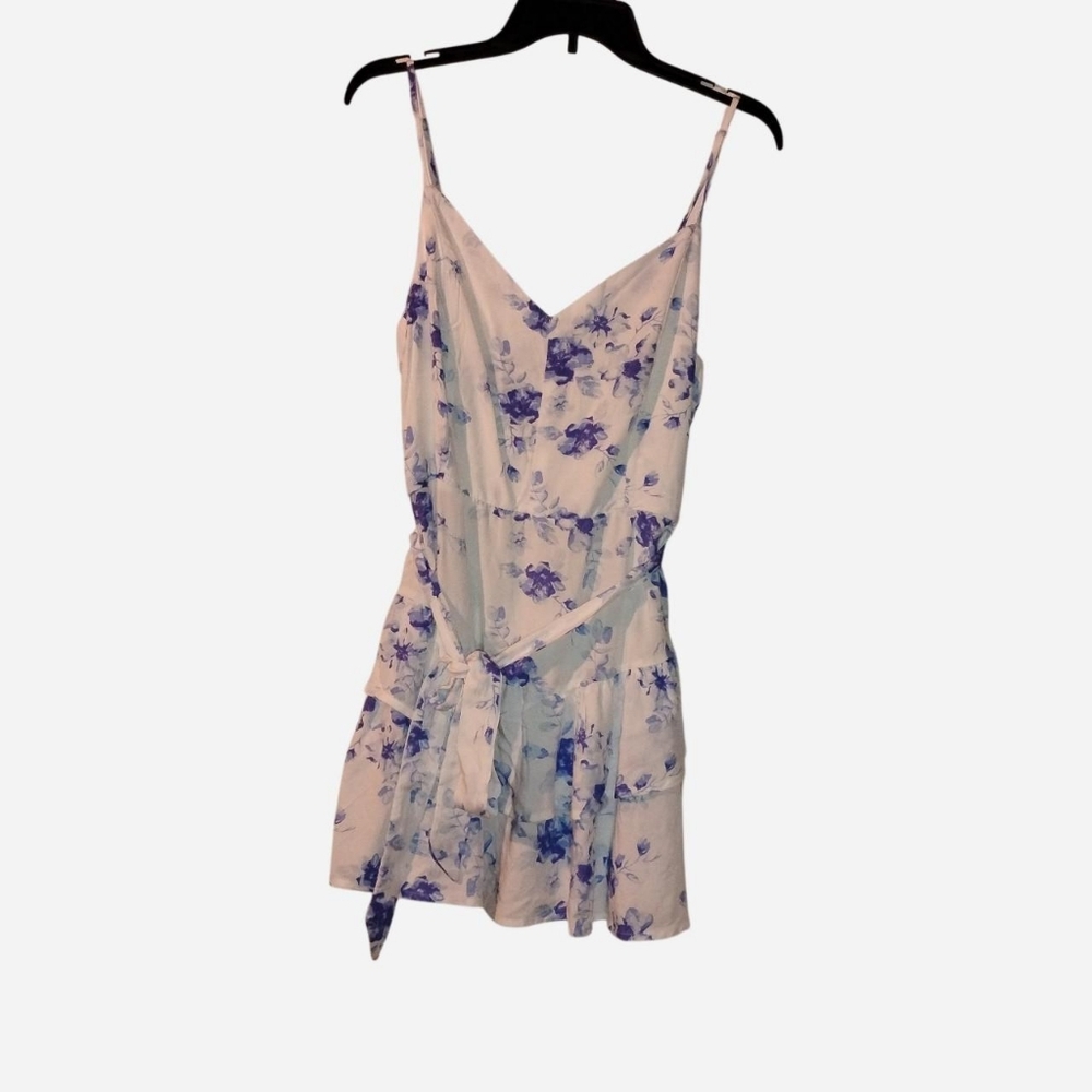 Blue Floral Tiered Sundress - Size XL
